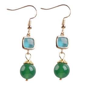 玛瑙耳坠锆石饰品女现代网红气质耳饰高级感古风超仙耳环耳夹显瘦