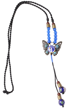 民族风景泰蓝挂件配饰长款毛衣链