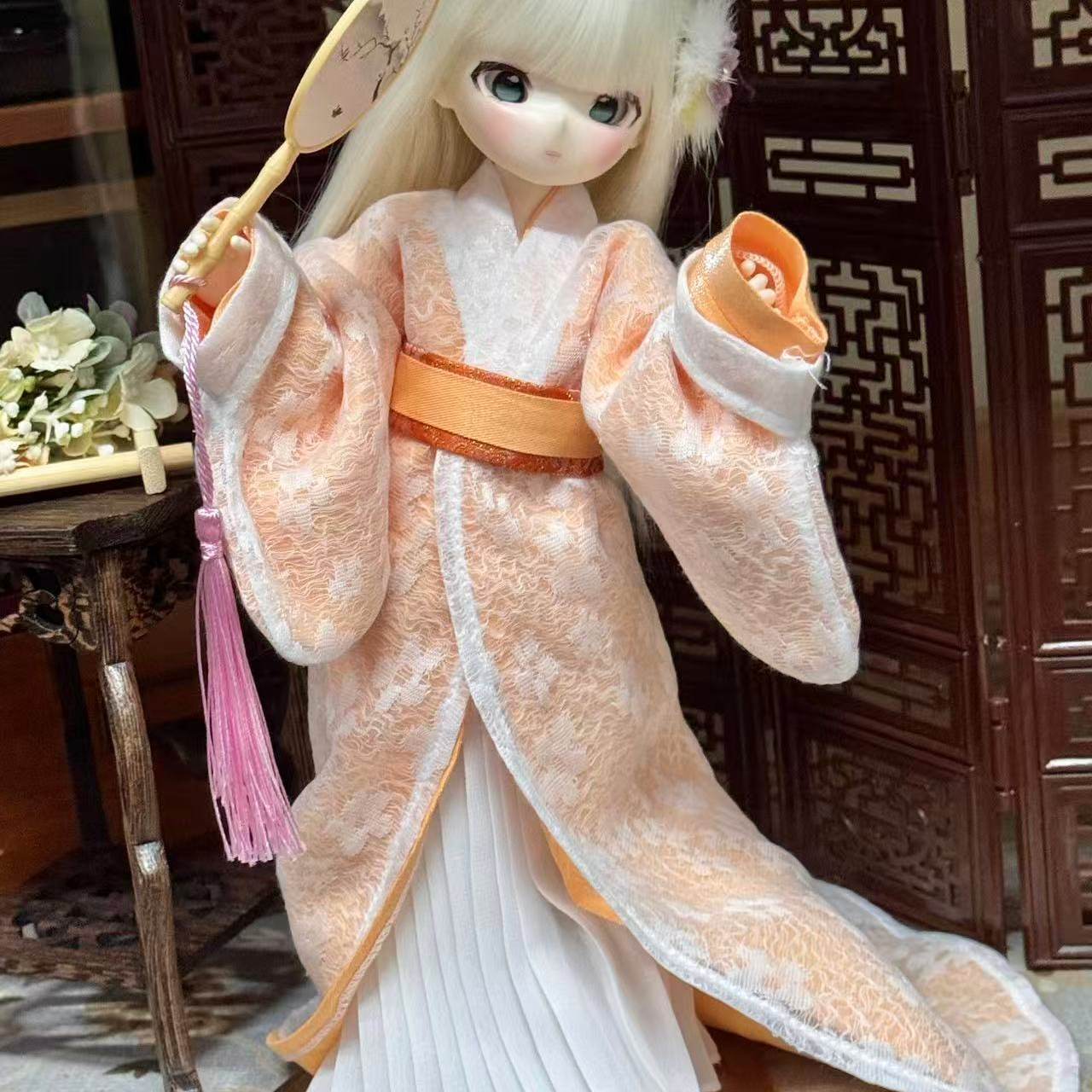 手作6分BJD娃衣战国袍古风汉服娃用服饰襦裙套装1/6娃娃古风装扮