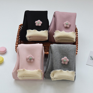 大童一体绒女宝宝棉裤 女童打底裤 秋冬加绒加厚外穿洋气儿童保暖裤