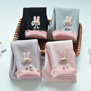 儿童裤 女童加绒打底裤 保暖时尚 新款 子 加厚秋冬外穿洋气女宝宝棉裤