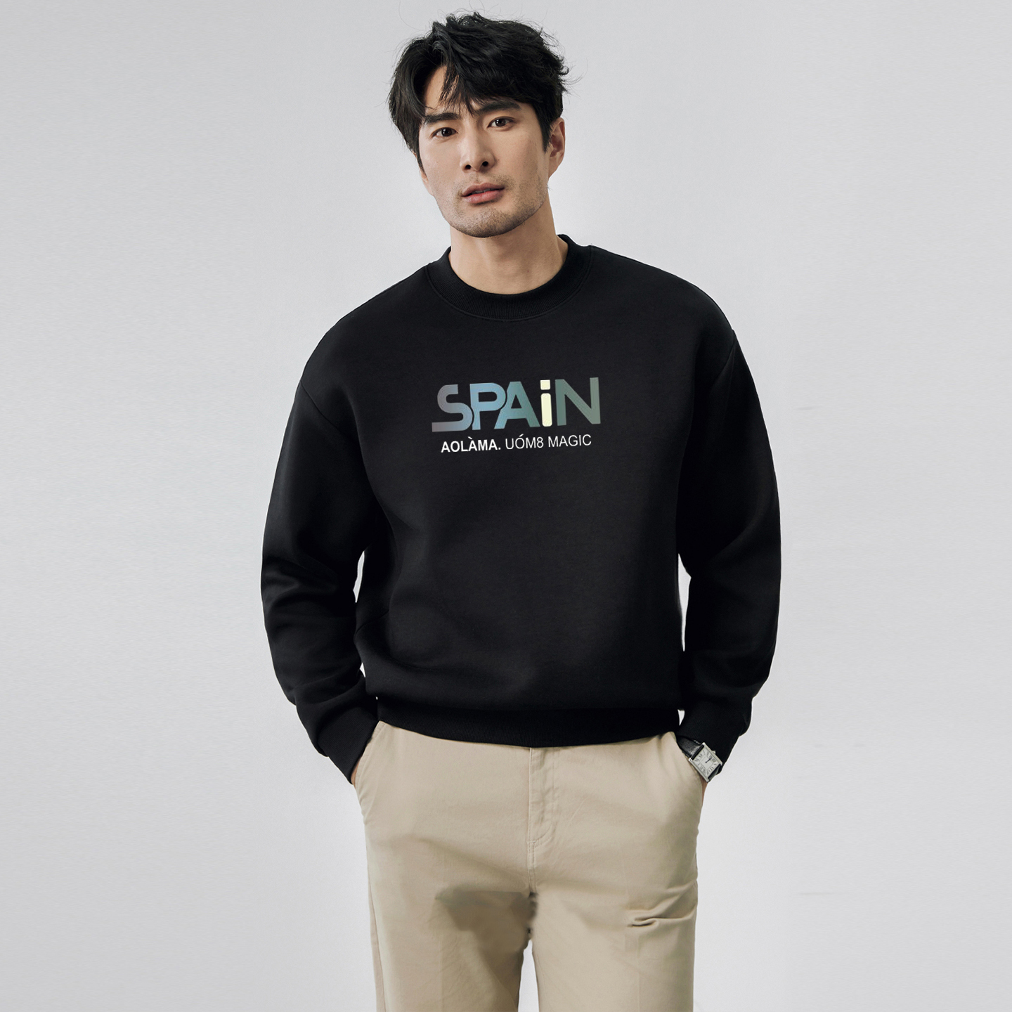 加绒卫衣男士秋冬季新款宽松潮流