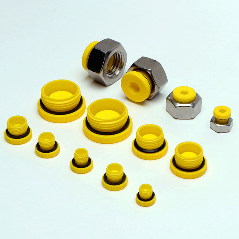 带密封圈螺纹堵头 油气缸内螺纹塑料螺丝黄色塑料螺栓 防漏封盖