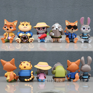 疯狂动物城手办尼克朱迪警官狐兔烘焙装 饰车载桌面摆件儿童礼物