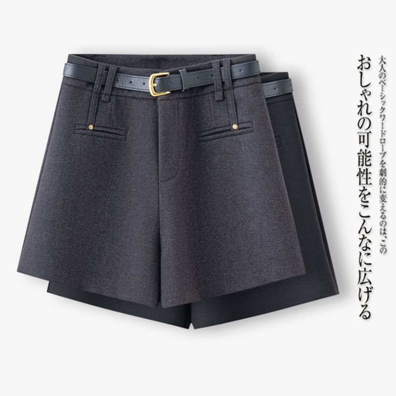 西装短裤女秋冬季2025新款高腰a字阔腿裤显瘦外穿加厚休闲靴裤子
