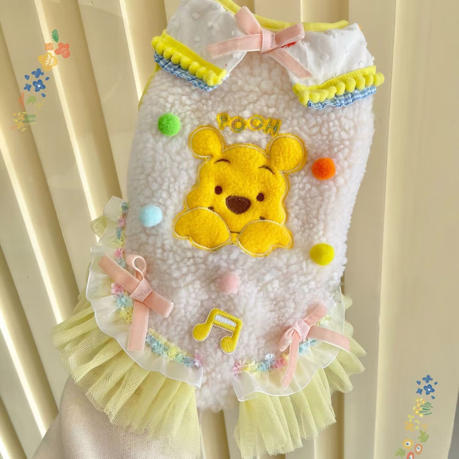 小熊维尼棉裙新款宠物保暖秋冬狗狗猫咪可爱马尔济斯泰迪马甲衣服