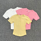 Tight运动T恤女 推荐 夏 亨利短袖 Hold 上新From收腰短款 显瘦修身