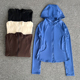 裸感瑜伽服外套女拉链开衫 瑜伽服 连帽跑步运动健身服夹克上衣长袖