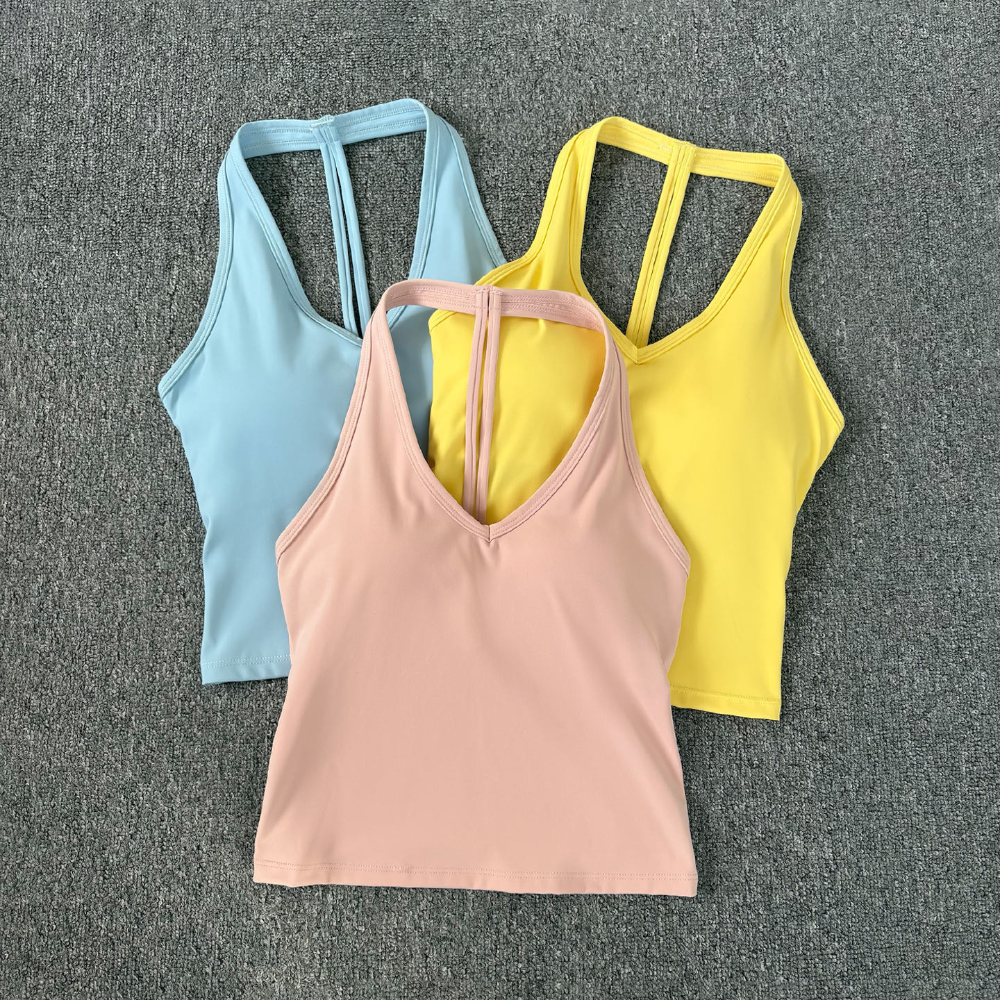 瑜伽服女背心T型露背健身跑步可拆卸胸垫专业运动内衣可外穿内搭