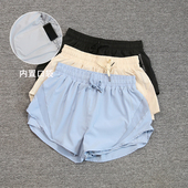 夏 透气外穿防走光显瘦瑜伽短裤 运动短裤 女宽松网纱速干透气健身裤