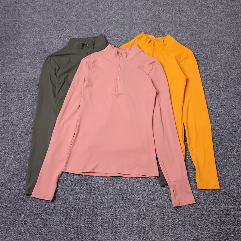 秋冬新款健身上衣女弹力半拉链运动T恤跑步训练服紧身瑜伽服长袖,运动服/休闲服装,健身衣,淘宝优惠券,粉丝福利购,淘宝优惠卷