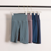 健身裤 无尴尬线性感高腰提臀瑜伽裤 女紧身弹力速干跑步运动五分裤