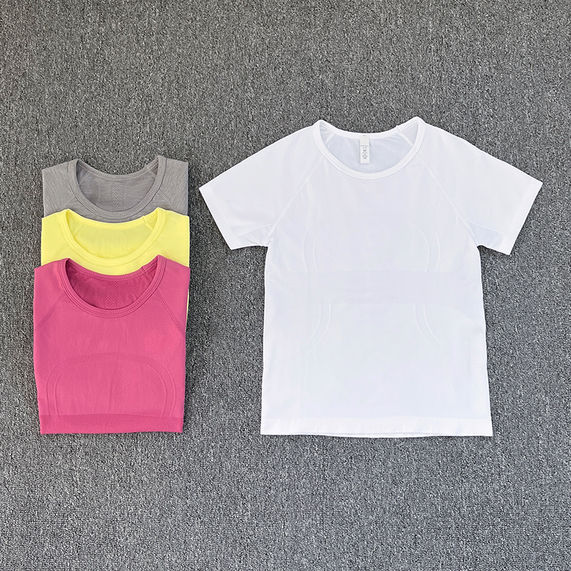 运动短袖女休闲跑步T恤紧身瑜伽服上衣透气速干普拉提训练健身服