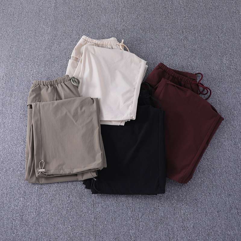 美式工装裤女春秋新款高腰垂感束脚户外登山运动阔腿裤健身速干衣,运动服/休闲服装,运动长裤,淘宝优惠券,粉丝福利购,淘宝优惠卷