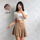 运动短裙女网球裙速干百褶裙瑜伽半身裙防走光跑步健身羽毛球裙夏