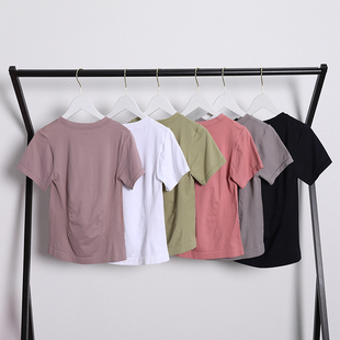 瑜伽服上衣女夏修身塑身短袖网红速干专业训练健身房跑步运动t恤