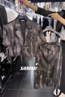 时尚 气质休闲套装 改良时尚 上衣7630夏季 裙女 西装 醋酸料高级感法式