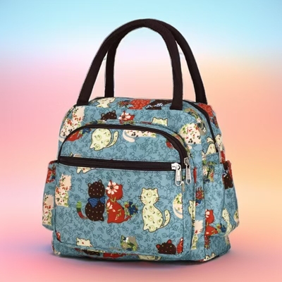 富贵花色多口袋手上班手提包