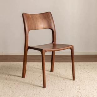 北美黑胡桃木全榫卯舒克椅白蜡木纯实木餐椅现代简约轻奢靠背椅子