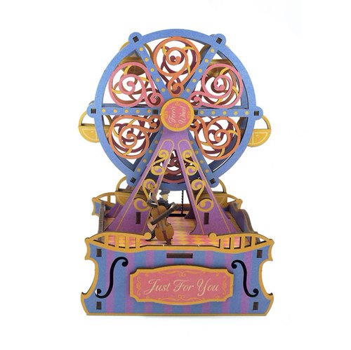 木质旋转手工八音盒diy