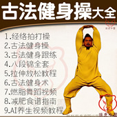 养生健身操视频跟练课程减肥经络拍打八段锦拉伸放松中医古法教程