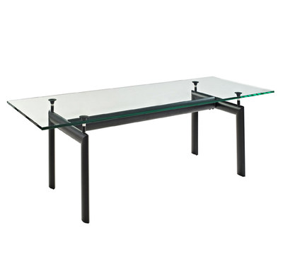 LC6  table意大利设计师餐桌茶几家具不锈钢透明钢化玻璃