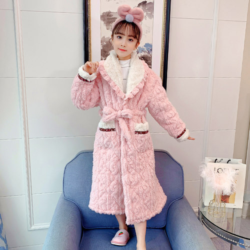 儿童睡袍加厚夹棉睡袍