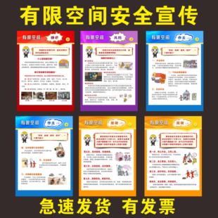 有限空间安全作业须知辨识施救标识海报有限空间七不准漫画海报