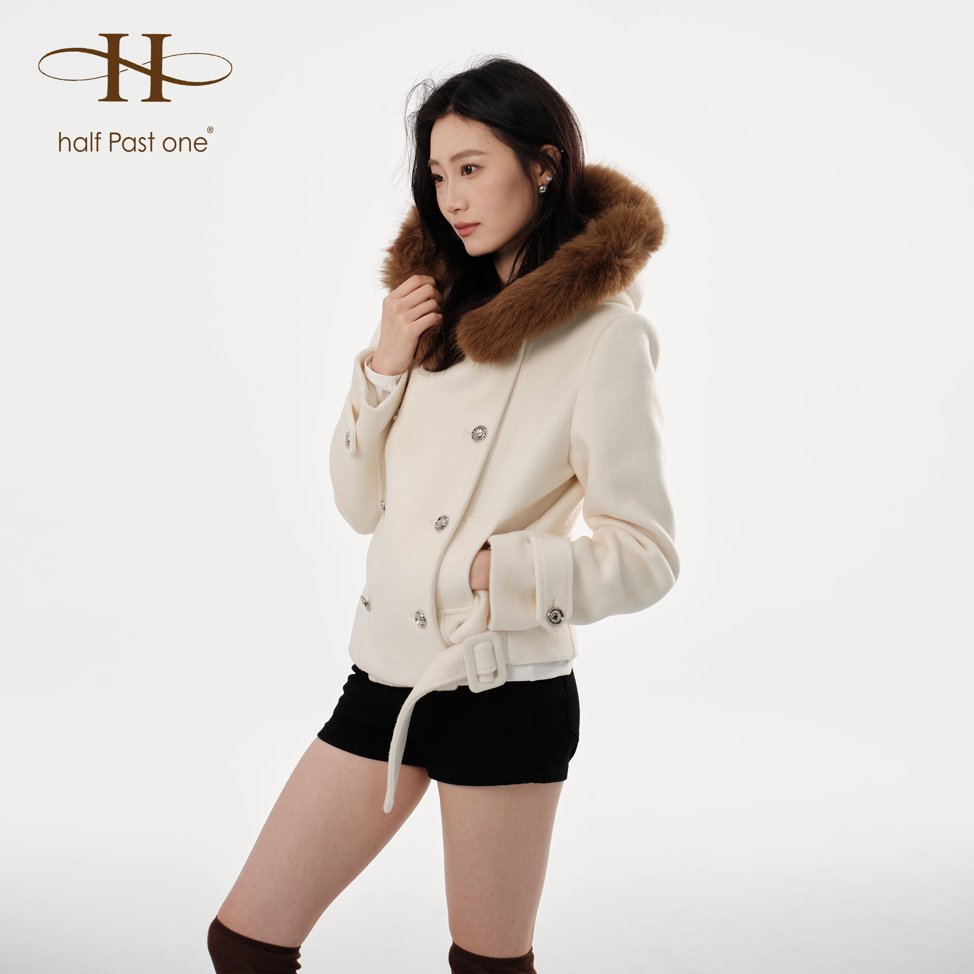 HPO原创设计休闲冬款2025冬季高级感毛呢外套上衣女冬天韩系外衣