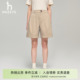 休闲纯色通勤裤 Hazzys哈吉斯春夏女士宽松双褶短裤 装 专柜正品