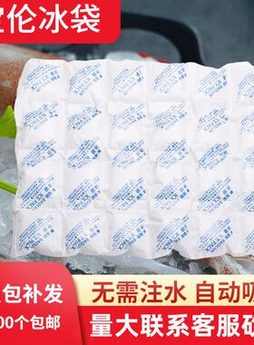 生物海鲜自生鲜大号储奶快递吸水格冰袋一次性吸水冰袋航空24