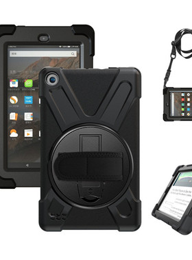 适用2018亚马逊Kindle fire HD10硅胶保护套10英寸背带旋转支架壳