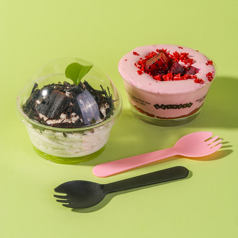 圆形一次性木糠杯蛋糕慕斯带盖