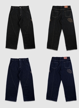 现货MERTRA牛仔裤直筒弯刀原色BAGGY嘻哈美式CLEANFIT