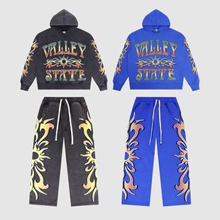 BOXY VALLEY复古做旧卡通印花拉链卫衣外套美式 现货VALE FOREVER