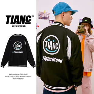 新款 刺绣棒球服男2023年春季 TIANC 飞行员夹克外套ins潮 陈赫