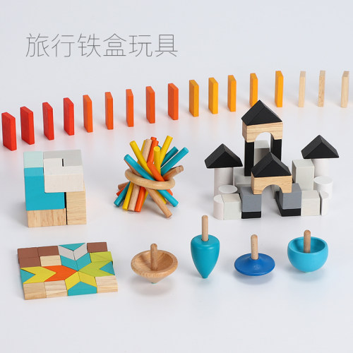 儿童益智木质铁盒拼图