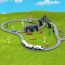 儿童轨道车电动小火车高铁路轨道赛道玩具动手益智力动脑男孩汽车
