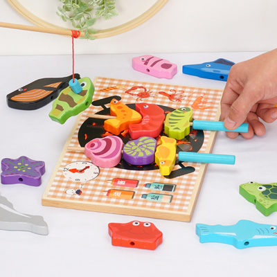 烧烤钓鱼玩具池套装宝宝益智早教磁性钓鱼玩具 儿童1-2-5岁男女孩