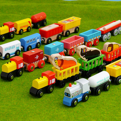 儿童玩具木制质磁性兼容小火车头