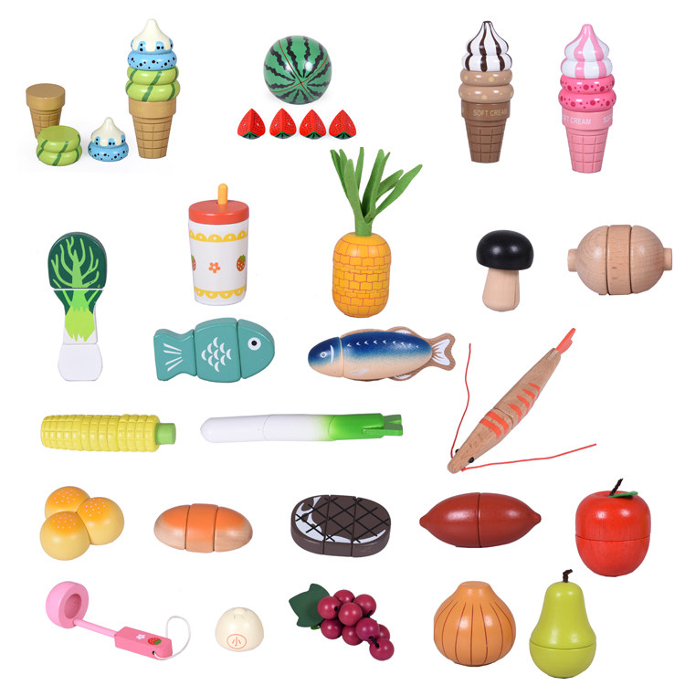 木制 磁性水果蔬菜切切看切水果玩具 儿童过家家玩具切切乐1-3岁