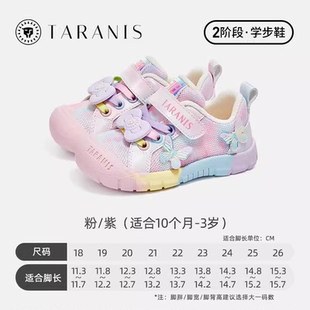 泰兰尼斯春夏款包头防踢女童运动鞋软底防滑舒适学步鞋T01T4A4316