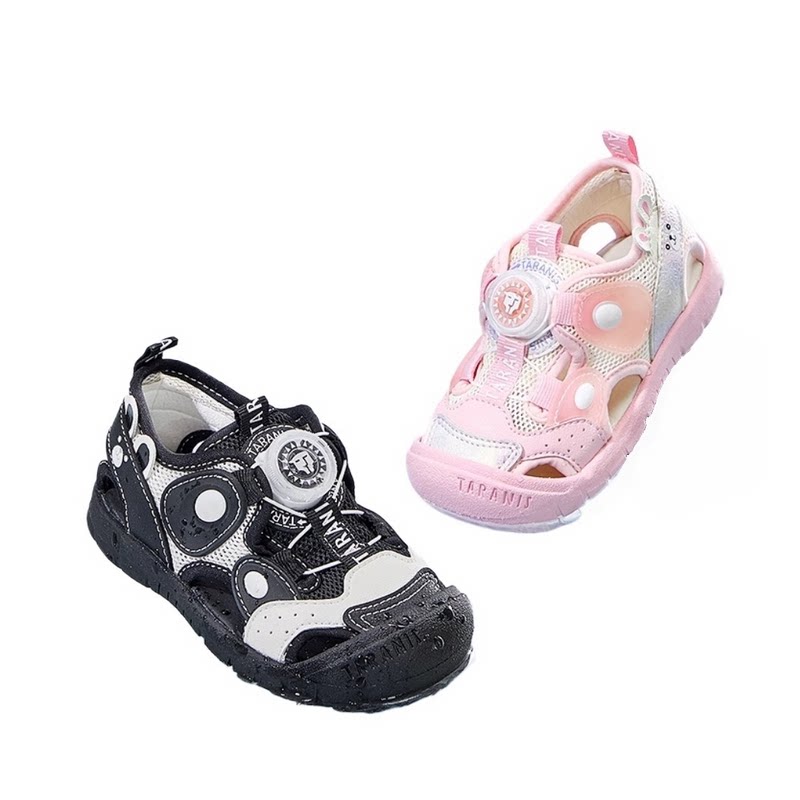 泰兰尼斯218夏季童鞋学步鞋男女童旋钮扣防滑沙滩凉鞋 T07T5B5826