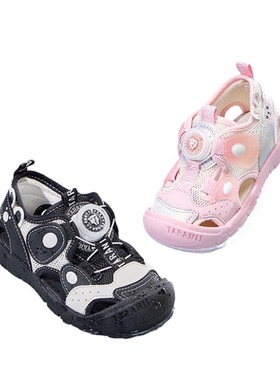 泰兰尼斯218夏季童鞋学步鞋男女童旋钮扣防滑沙滩凉鞋 T07T5B5826