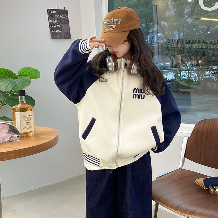 女童卫衣棒球服春秋外套洋气休闲