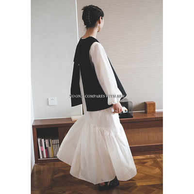 与她原创套头背后开叉西装马甲