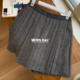 半身裙裤 超短裙裤 女 人字纹毛呢高腰百褶A字西装 与她原创小众设计