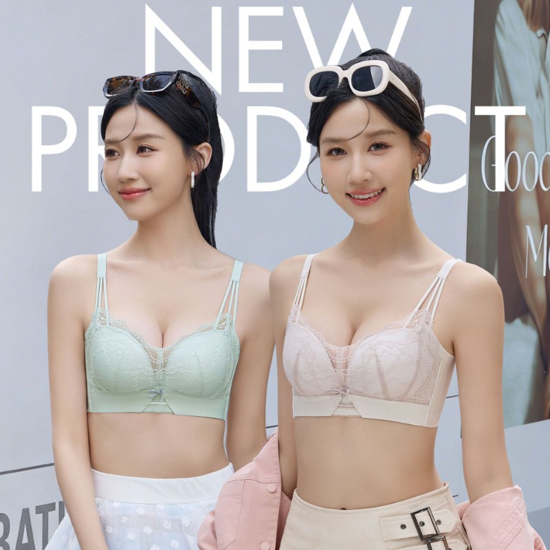 8608小胸聚拢提拉内衣调整型中厚立体无痕侧收美背玫瑰精油款文胸