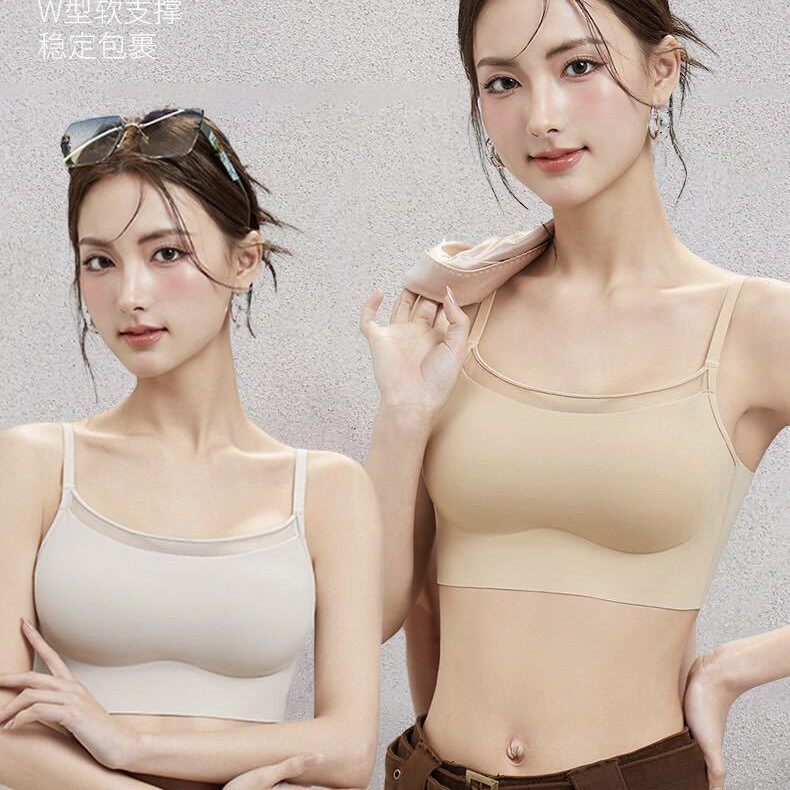 新款576无钢圈抹胸无痕内衣小胸聚拢美背提拉收副乳薄杯光面文胸
