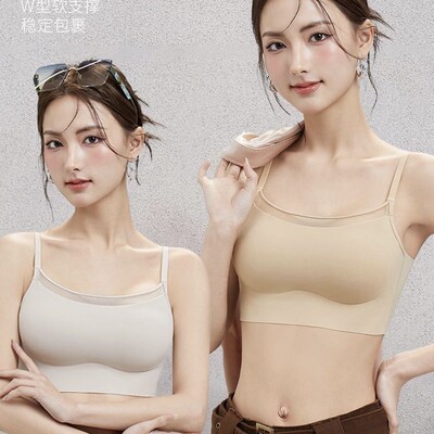 新款576无钢圈抹胸无痕内衣小胸聚拢美背提拉收副乳薄杯光面文胸